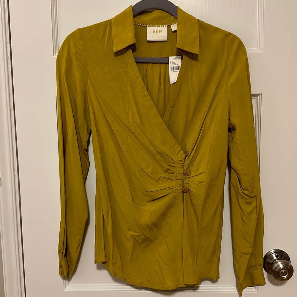 Maeve collared long sleeve shirt